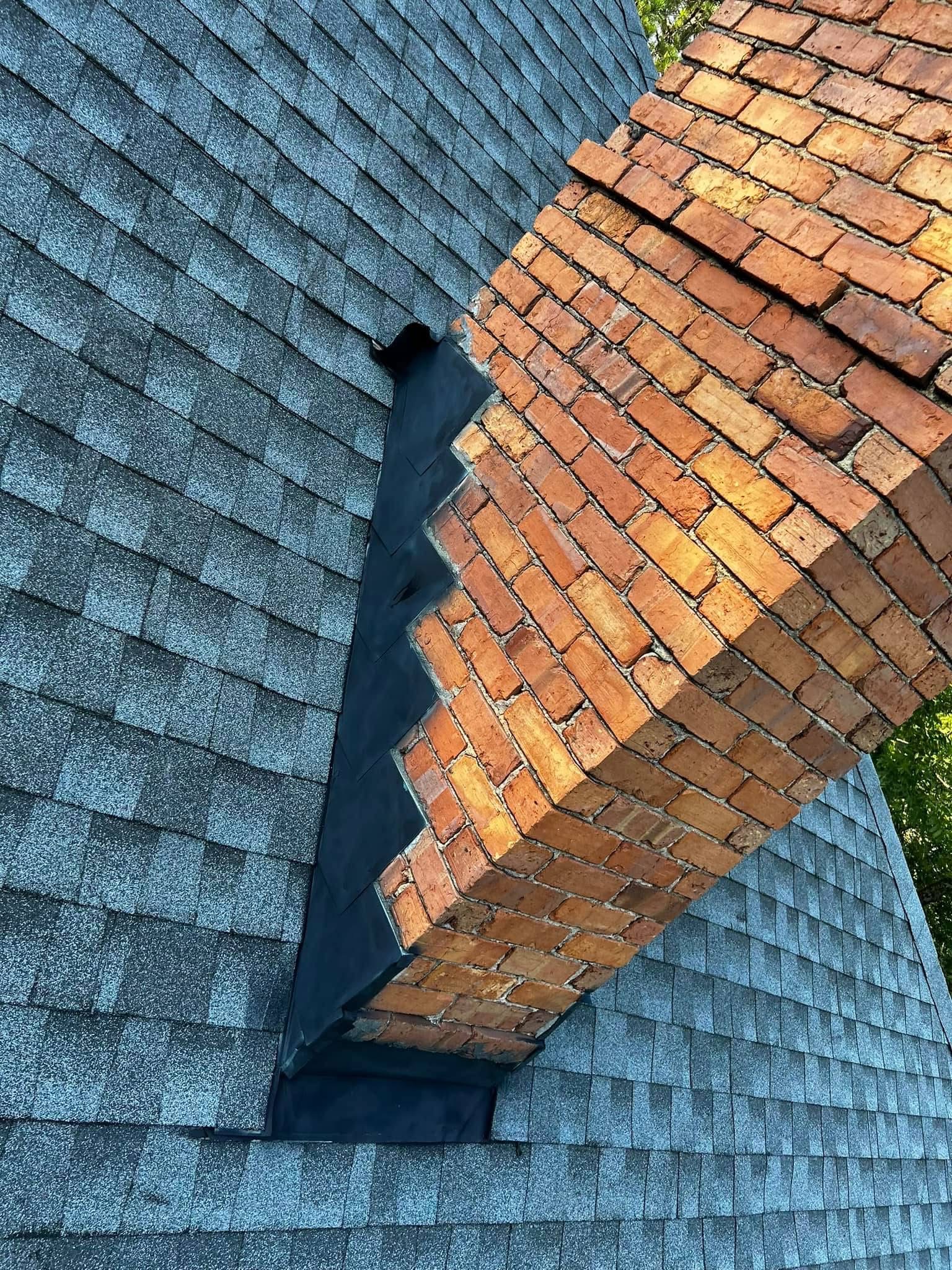 Chimney flashing detail