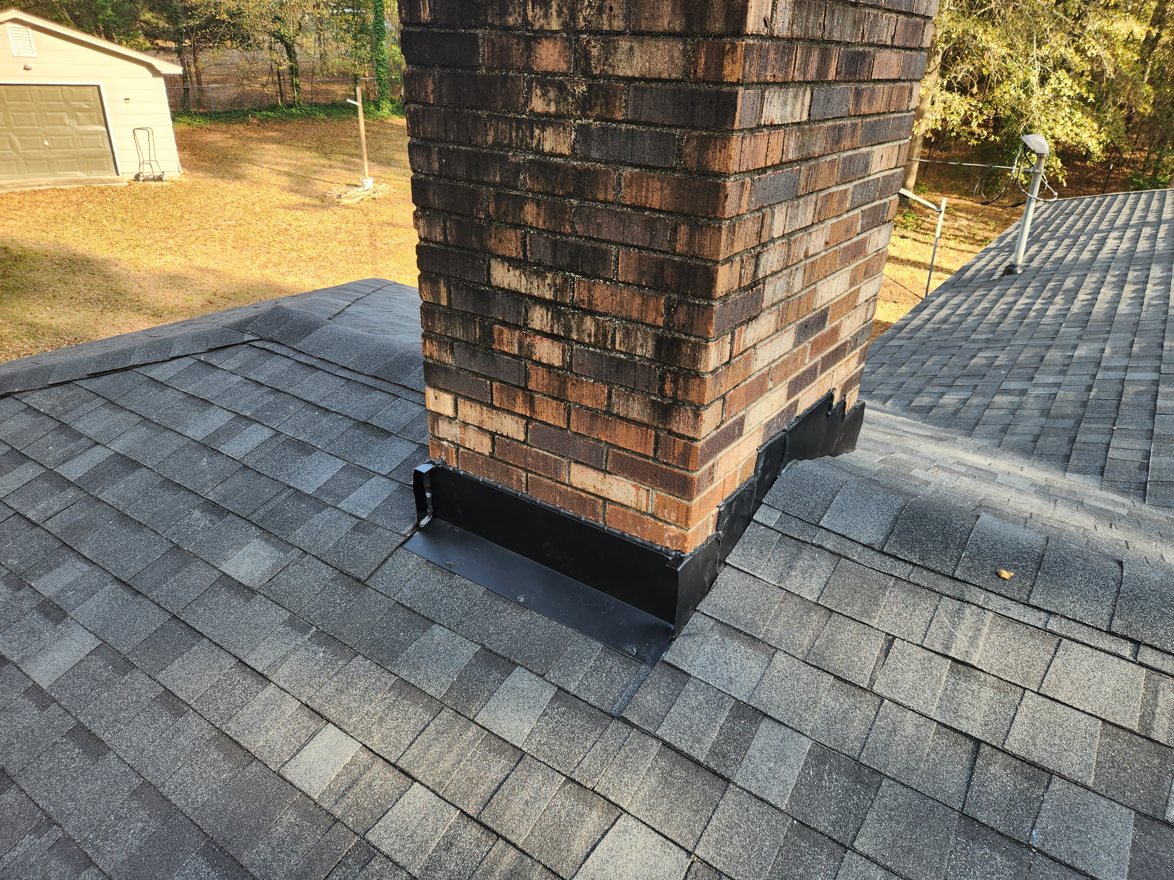Chimney base flashing — completed