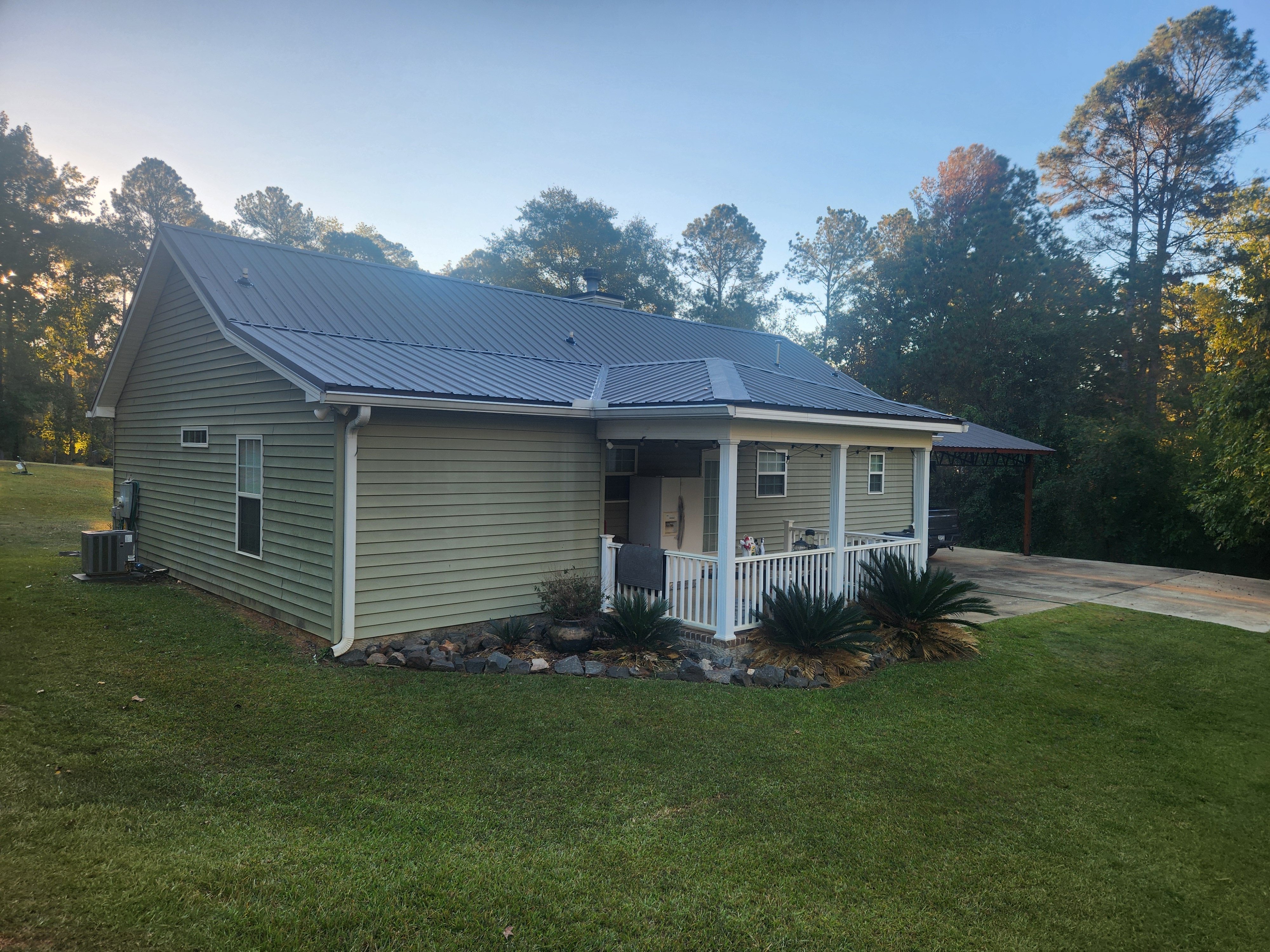 Completed standing seam metal roof