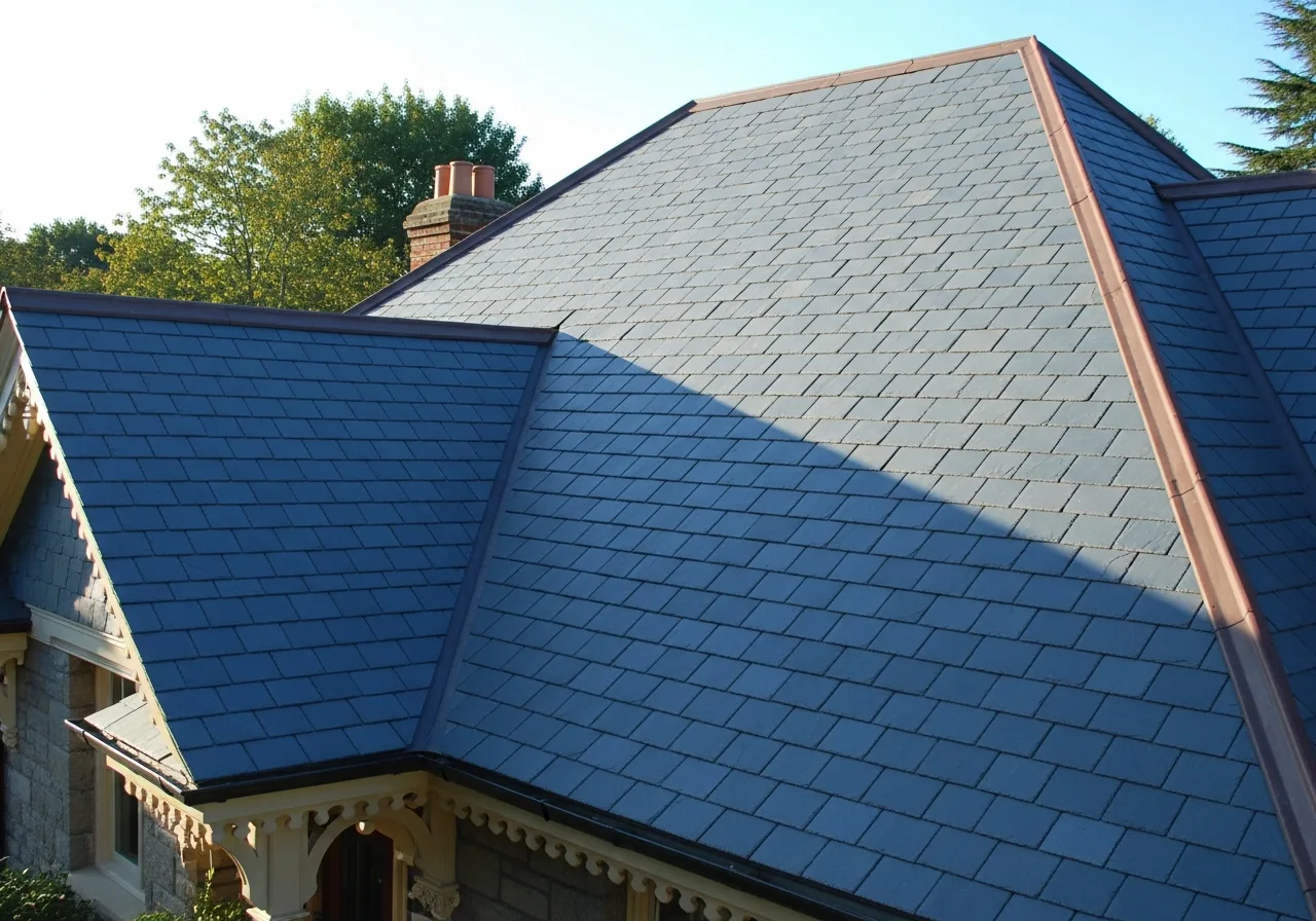 Natural slate roof on a traditional Georgia home