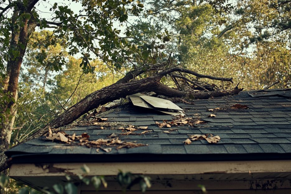 Storm damage — fallen tree